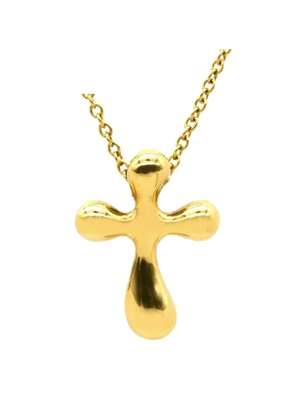Tiffany & Co Necklace Small Cross Yellow Gold T& Elsa Peretti YG